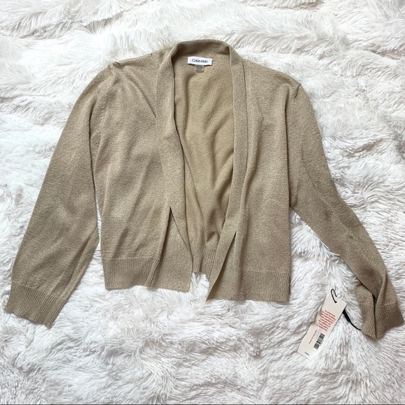 Calvin Klein Sweaters - Calvin Klein Glittery Gold Cardigan